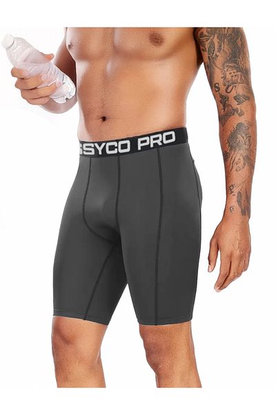 GHASSY CO. Ghassy Co. Men's Basketball Cycling Fitness Running Ultra Stretchy Knee Sports Leggings with Pockets