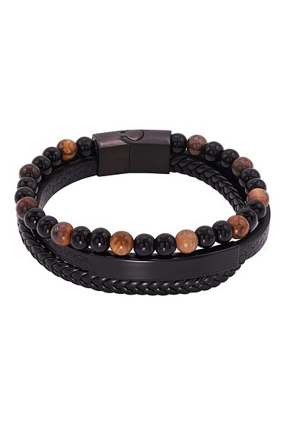 Heideman Lederarmband Herren Justus schwarz farben casual