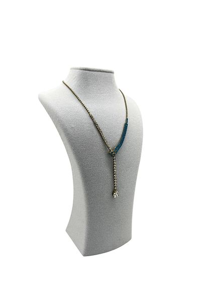 MeGass Dekor Suede Fabric Gray Color Height 27/12 cm Necklace Jewelry Display Manikin