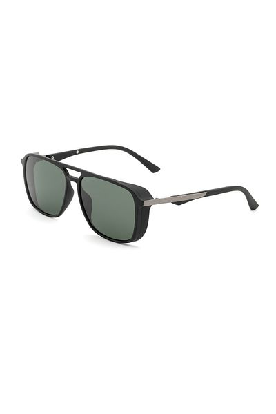Angel Eyes Rectangle Design Black Frame Green Glass Polarized Men's Goggle Ce Certified