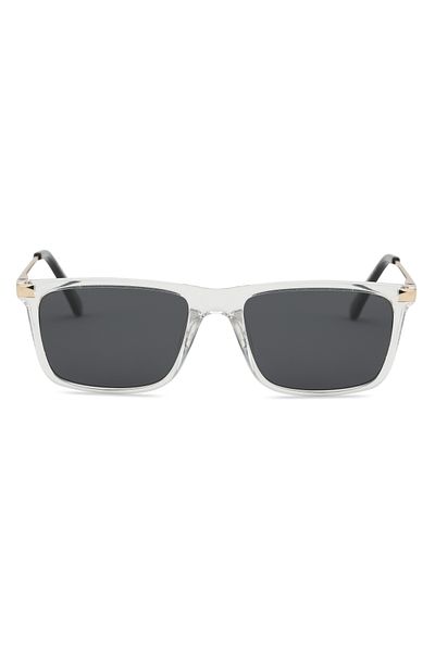 Angel Eyes Rectangle Design White Frame Black Glass Polarized Men's Goggle Ce Certified