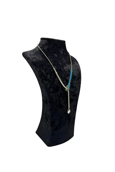 MeGass Dekor Suede Fabric Black Color Length 27/12 cm Necklace Jewelry Display Manikin