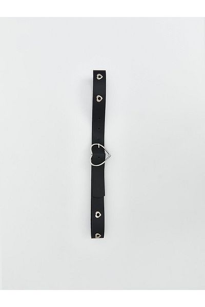 LC Waikiki Leather Look Girl's Belt with Heart Buckle