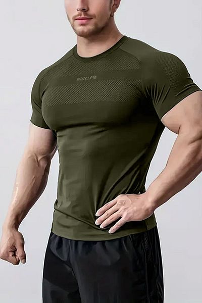 GHASSY CO. Ghassy Co. Men's Moisture Wicking Quick Dry Colorfast Athletic Tech Fitness Sport T-Shirt