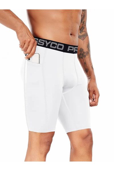GHASSY CO. Ghassy Co. Men's Basketball Cycling Fitness Running Ultra Stretchy Knee Sports Leggings with Pockets