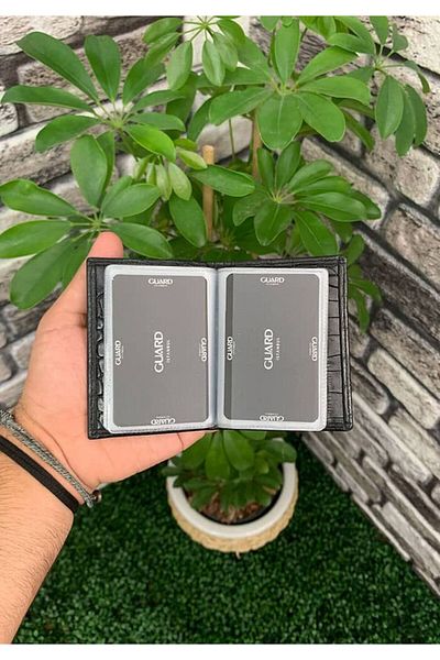 GUARD Black Croco Patterned Elastic Sports Card Holder - Grd2403xw22326