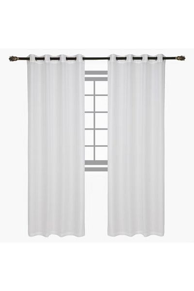 Home Box 2-Piece Indus Sheer Polyester Curtain Set For Home Decor off white