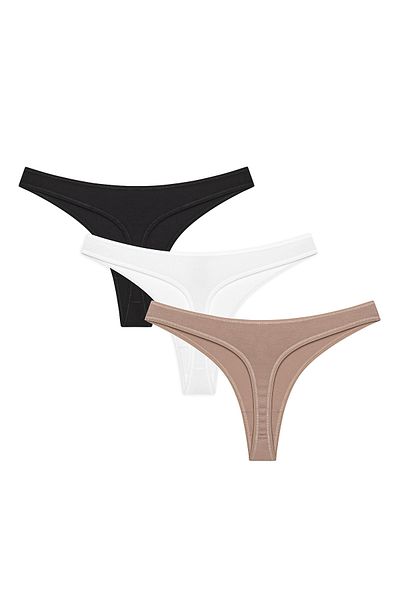 Penti Nowe podstawowe wielokolorowe majtki stringi w 3-paku