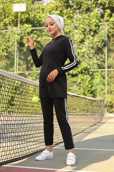 TOFİSA Pantaloni tunică negri - 4126