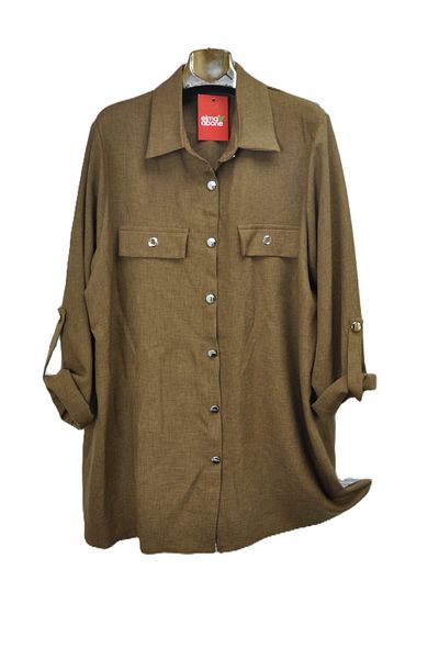 elma abone LARGE SIZE LINEN SHIRT
