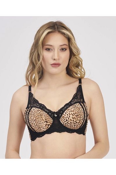 PRATİKOBA Moonlight 2209 Underwire Non-Support Leopard Bra