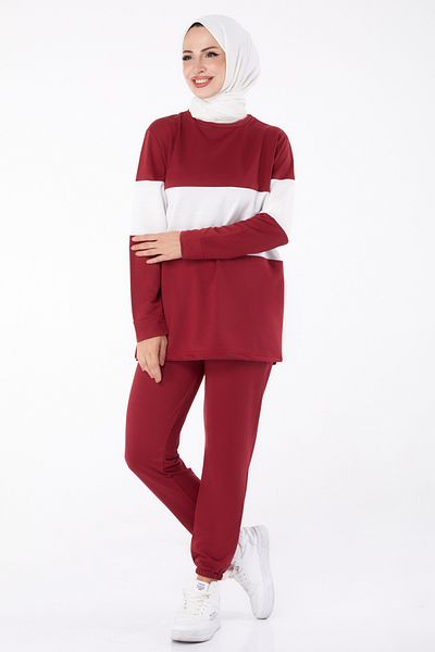 TOFİSA Set de costum cu mânecă lungă, roșu Claret - 13125