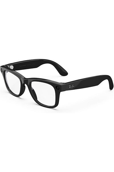 Ray-Ban Meta Smart Glasses - Wayfarer, Frame: Shiny Black, Lens: Clear, Regular