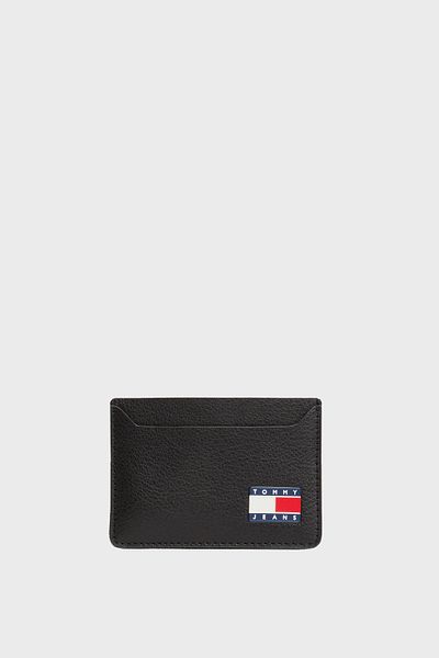 Tommy Jeans Leather Blended Logo Card Holder Men's Card Holder Am0Am13388 Bds