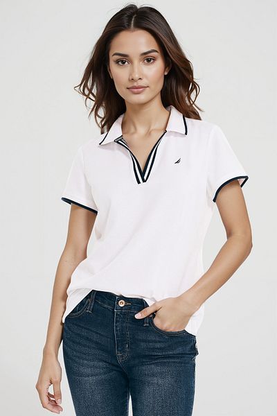 Nautica Basic Regular Fit Premium Cotton Logo Polo Shirt