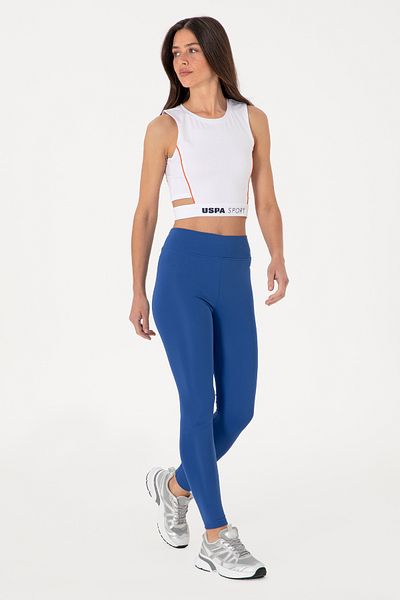 U.S. Polo Assn. Women's Saks Blue High Waist Sports Leggings 50312978-Vr045