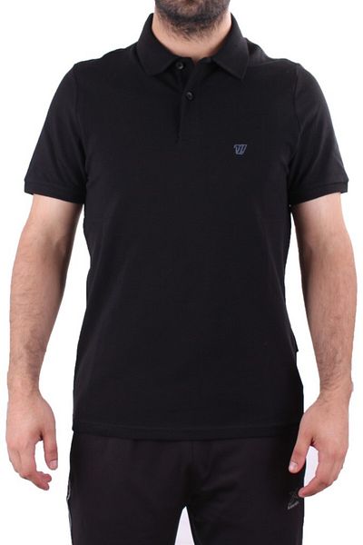 Twister Jeans Twister 2341 Black Casual Short Sleeve Regular Cut Cotton Polo Neck Men's T-Shirt