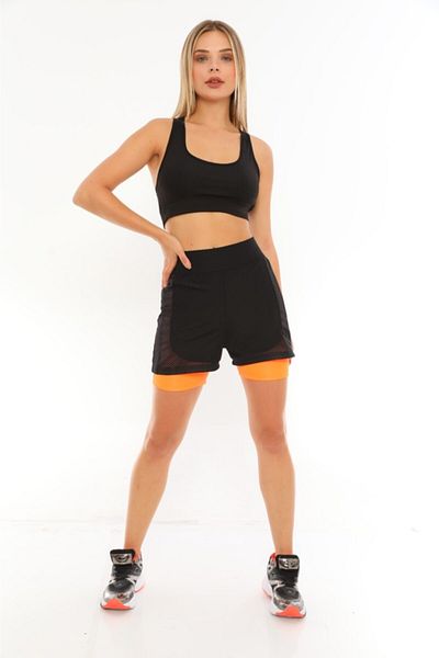 Ligossi Women's Orange Sea Shorts with Side Mesh