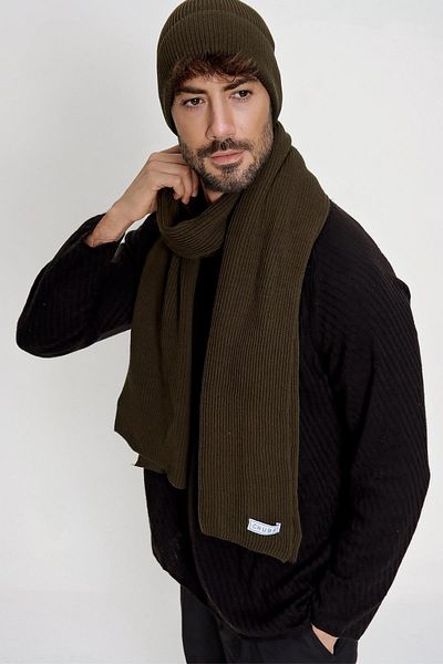 CHUBA Tricotaje tricotate Thessaloniki pentru bărbați, eșarfă, set beanie kaki 22w850