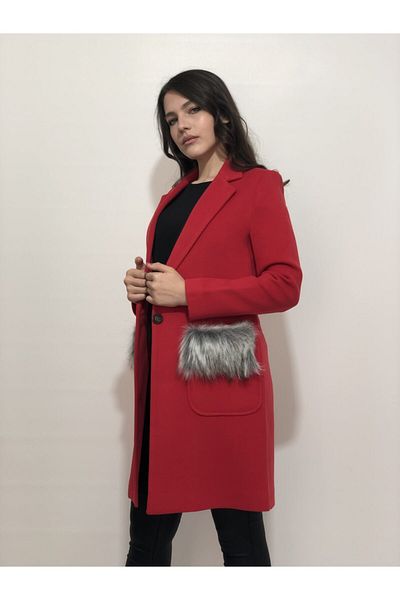 AYHAN Women's Red Coat