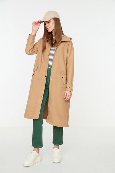 Trendyol Modest Бежевий капюшон Trenckot TCTSS22TR0004 з боковою застібкою на липучці