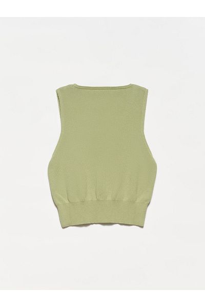 Dilvin 1027 tricotaje cu gât crew pulover-Kaki deschis