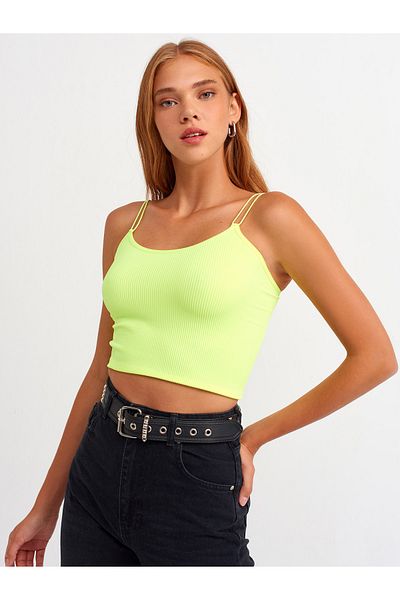 Dilvin Top crop elastic galben neon