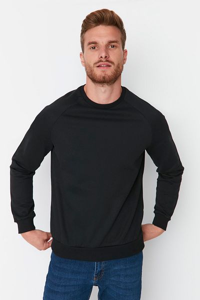 Trendyol Collection Schwarzes Fleece/warmes Sweatshirt - Regular Fit TMNAW23sw00189