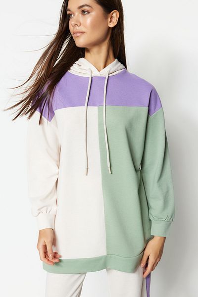 Trendyol Modest طقم بدلة رياضية محبوكة باللون الليلكي - كتلة الألوان، TCTSS22EN0001