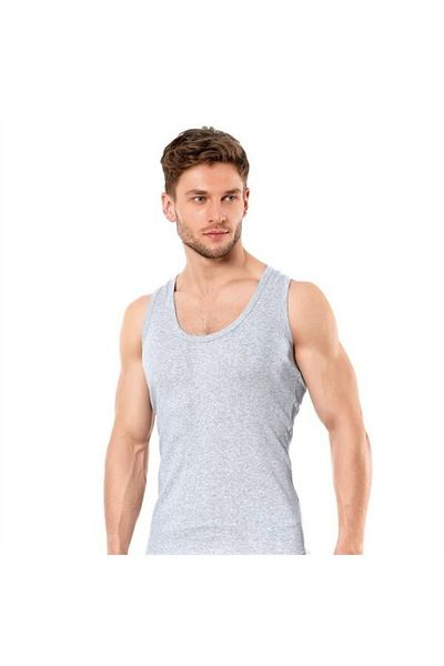 Pyjama Familya Men's Cotton Undershirt 3 Pieces Gray