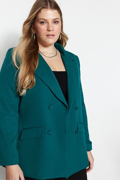 Trendyol Curve سترة جيب خضراء مفصلة TBBSS22CE0180