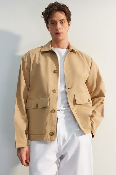 Trendyol Collection Limitált kiadású Stone Regular Fit Pocket Detailed Jacket TMNSS23CE00017