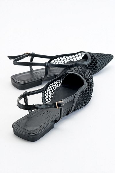 LuviShoes Brace Black Skin női szandál