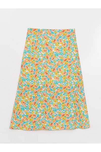 LC Waikiki Women's Floral Skirt with Zippered Waist