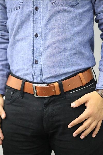 GUARD Light Tan Sports Cowhide Belt