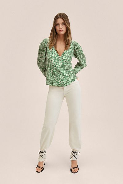 MANGO Woman Зелена дамска блуза 27055771