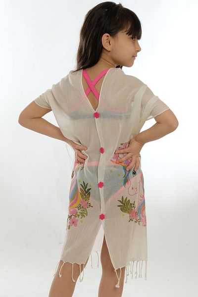 Dosimira Children's Two Piece Unicorn 100% Cotton Pareo / Beach Dress