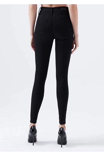 Livik Blugi din denim cu talie înaltă, flexibili, cu lycra, super skinny, pentru femei