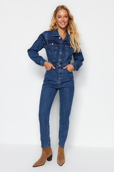 Trendyol Collection Jeans-Overall mit Indigo-Nähten in limitierter Auflage TWOAW22TU0040