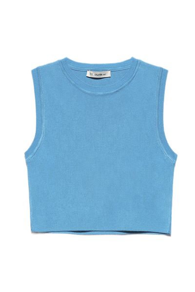 Dilvin 10172 Strick-Crop mit Rundhalsausschnitt