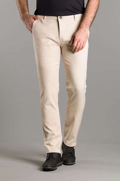 ZEKİ ÖZER Men's Beige Canvas Linen Trousers