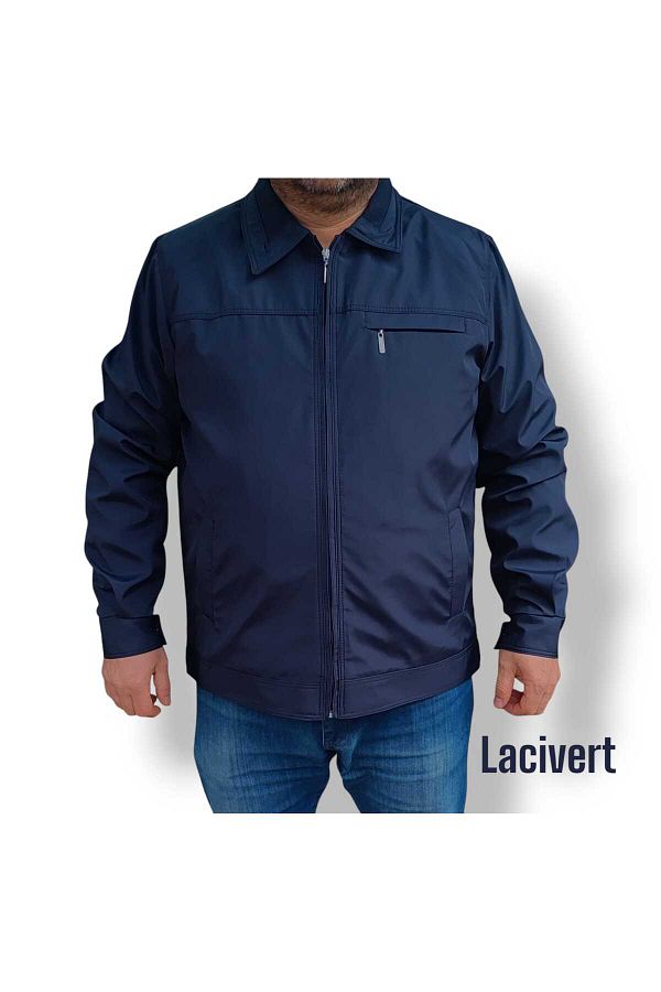 Ünal Giyim-Collar Straight Plus Size Seasonal Father's Coat 1