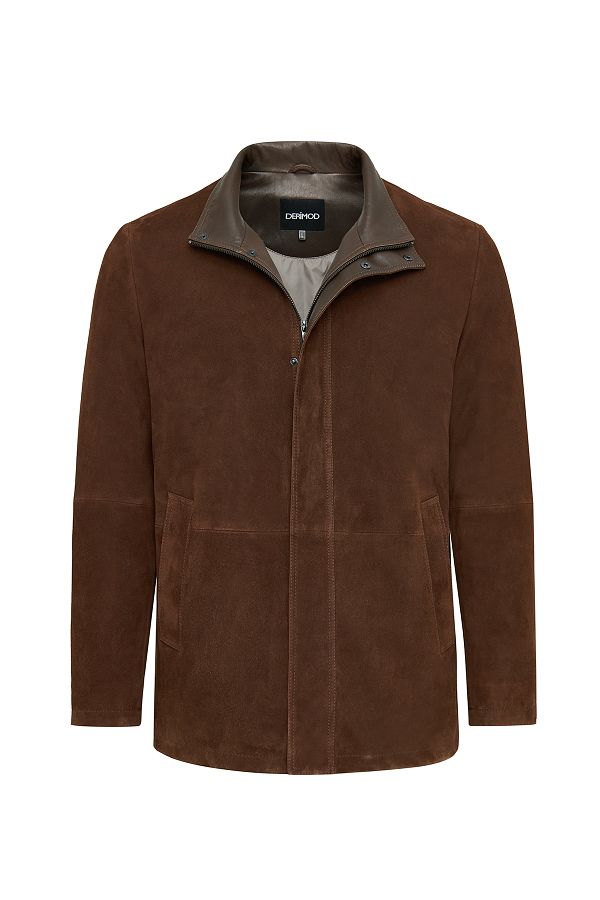Derimod-Aguero Men's Brown Suede Leather Jacket 25Sgd 656410 1