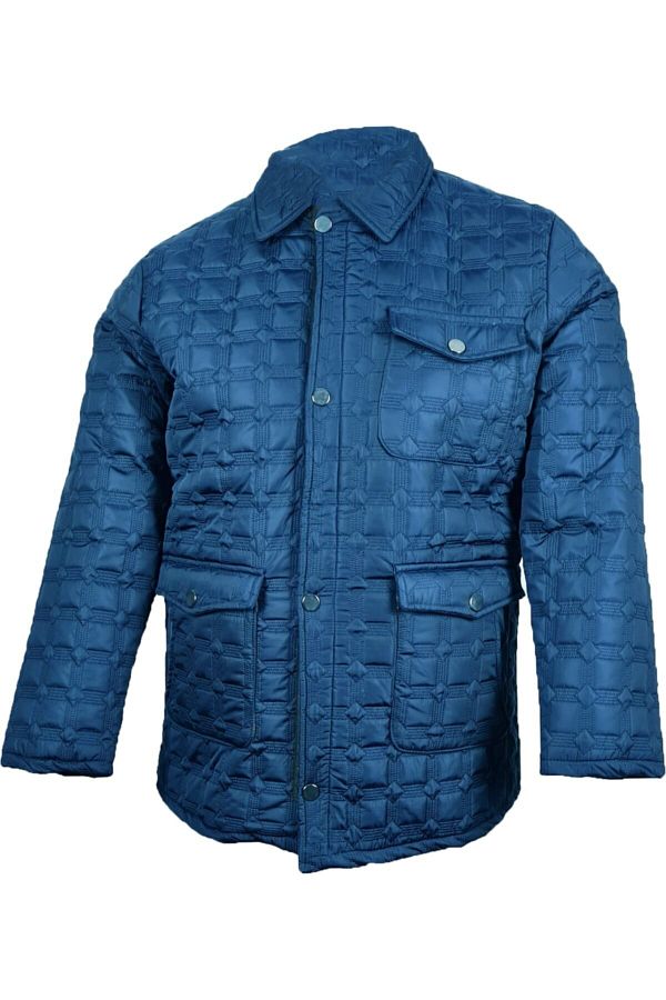 SURCO JEANS-معطف رجالي مقاس كبير باللون الأزرق 1