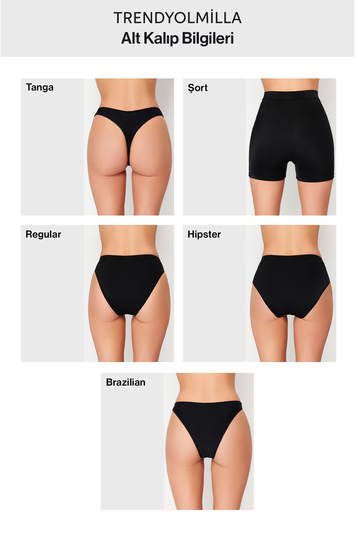 Trendyol Collection-Black Recovery Hipster Core Bikini-Unterteil mit hoher Taille TBESS20BA0018 9