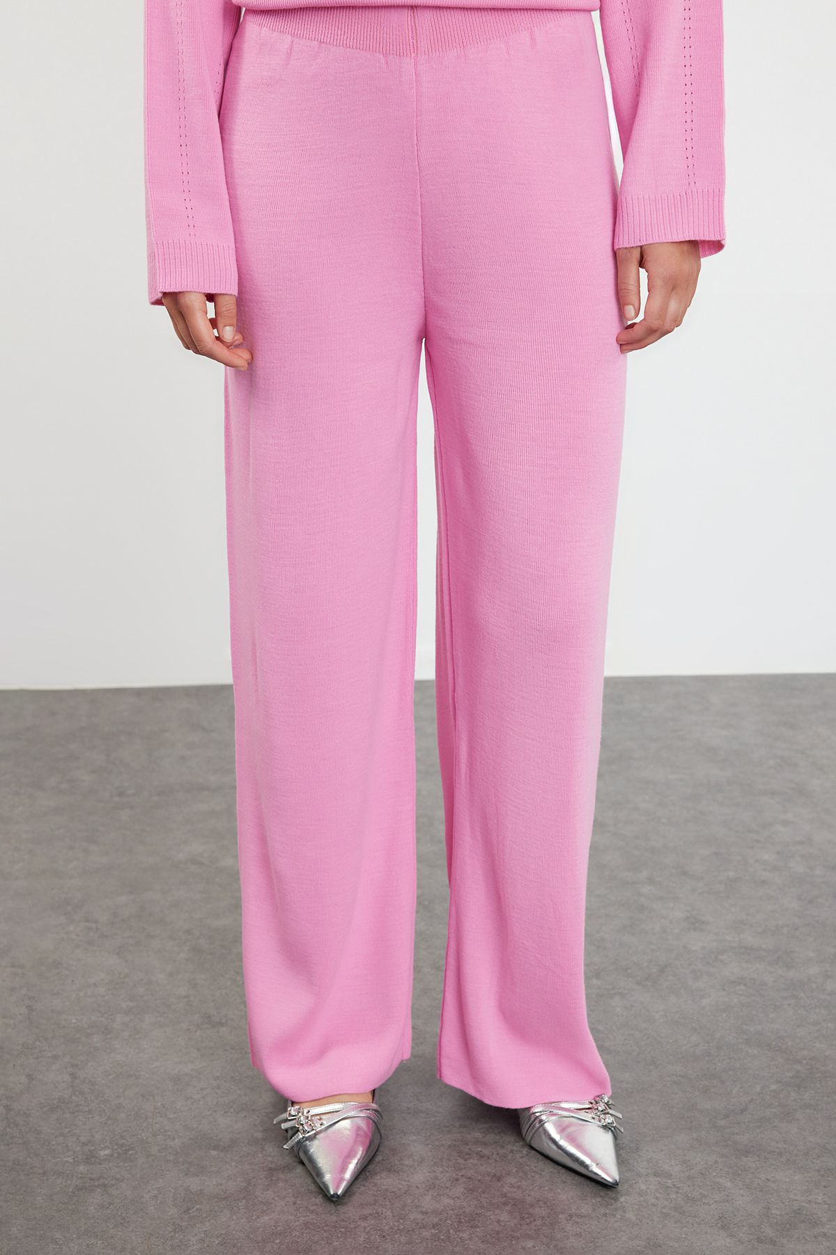 Trendyol Modest-Pink Polo Neck Knitwear Pullover Trousers Bottom-Top Suit Tctaw25Us00024 4