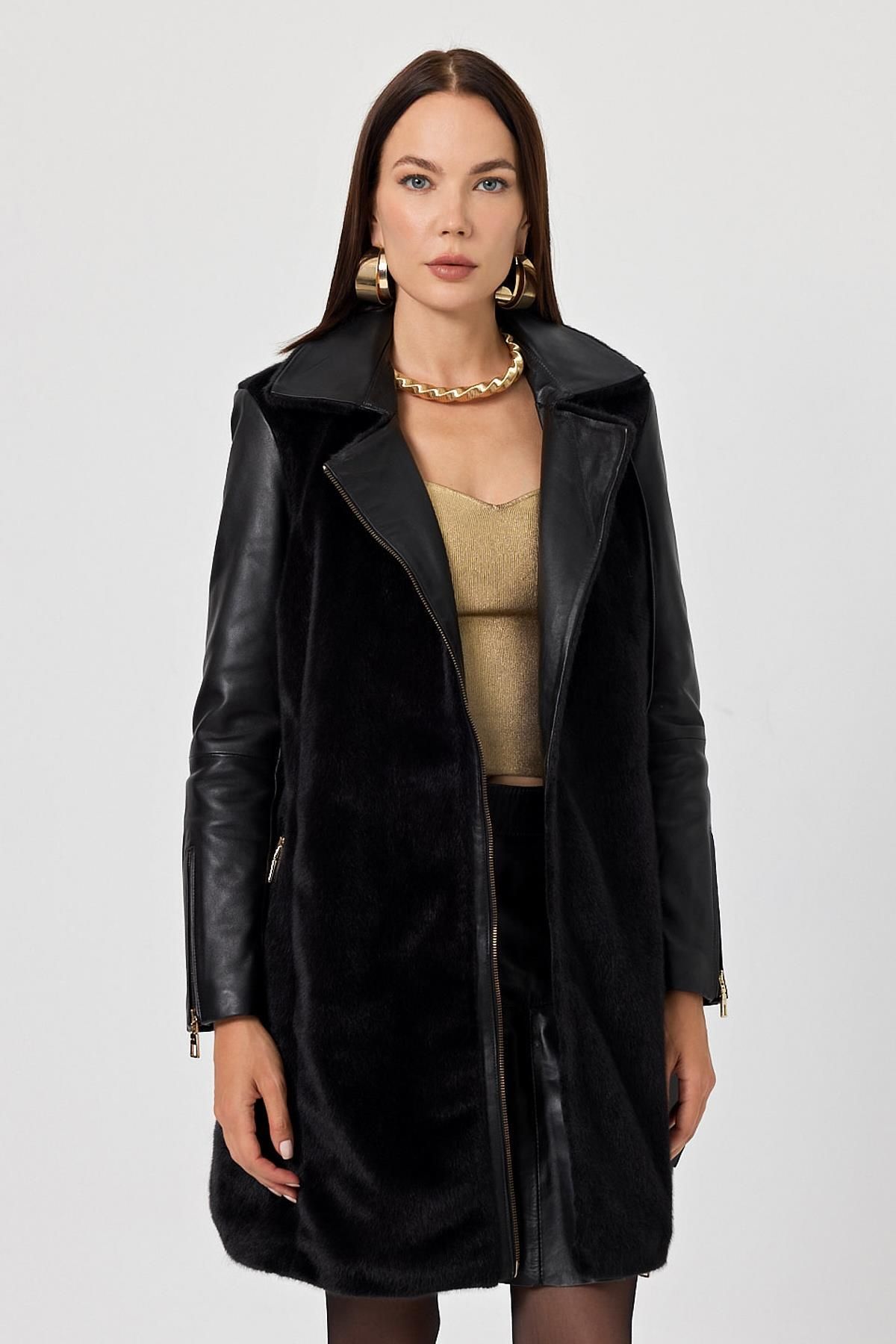Deri Company-Tayla Black Leather Coat 2