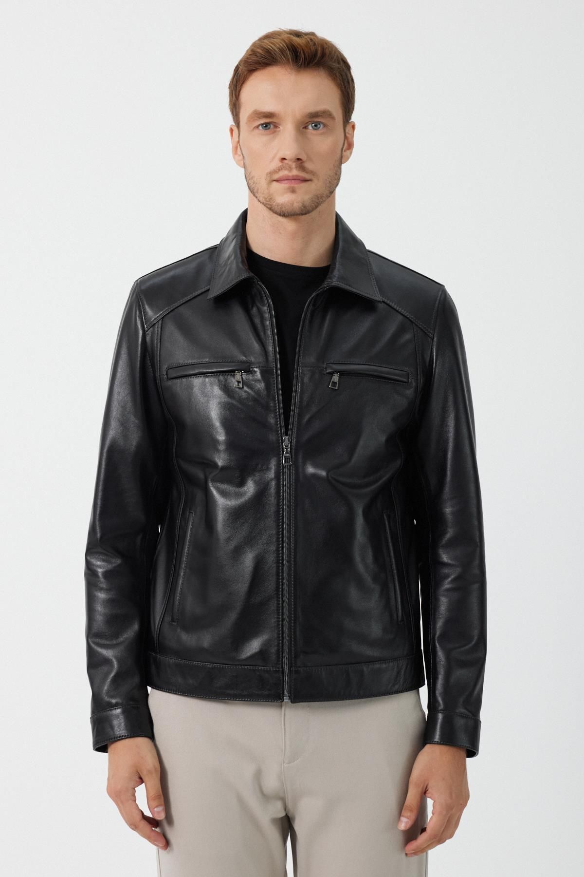 Deri Company-James Black Leather Coat 1