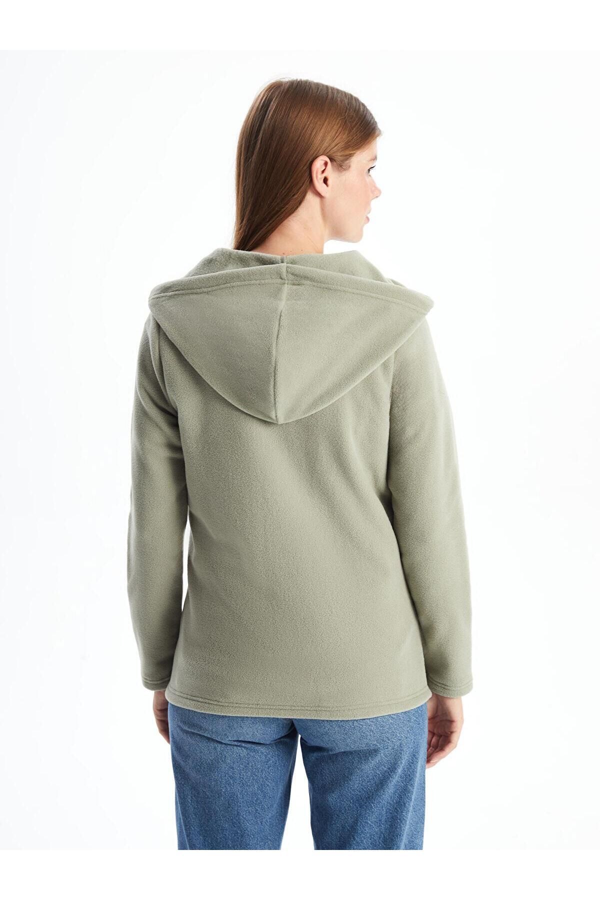 LC Waikiki-Lcwaikiki Basic Hooded Women's Zippered Sweatshirt 4
