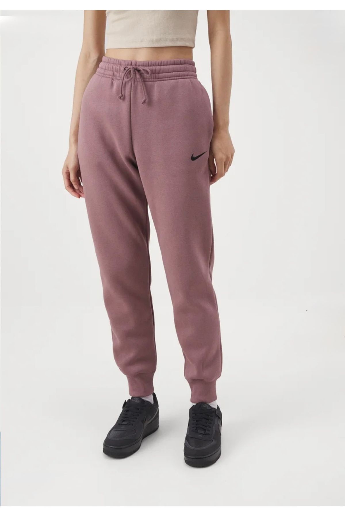 Nike-Sportswear Phoenix Fleece Mid-Rise Brown Women's Sweatpants 3